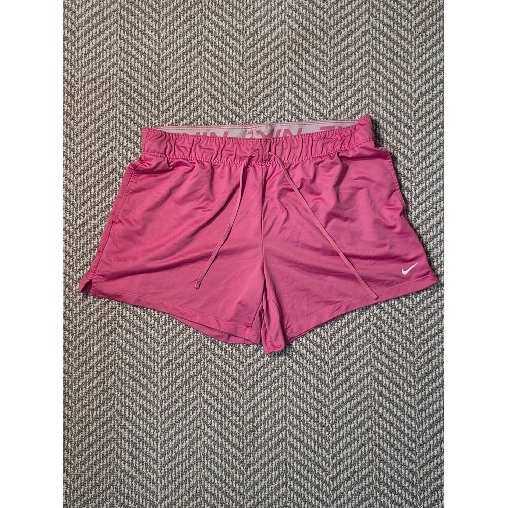 Nike Women's Size Large Pink Dri-Fit Running Athletic Workout Shorts Size LG